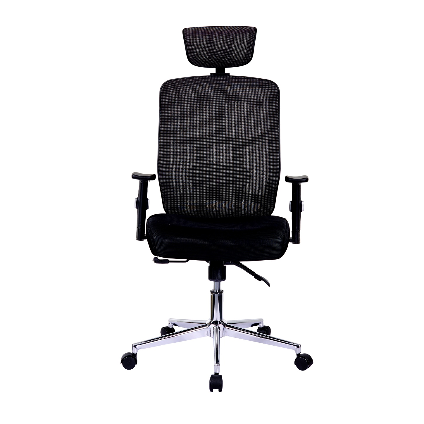 Techni Mobili High Back Executive Mesh Office Chair with Arms, Lumbar Support and Chrome Base, Black