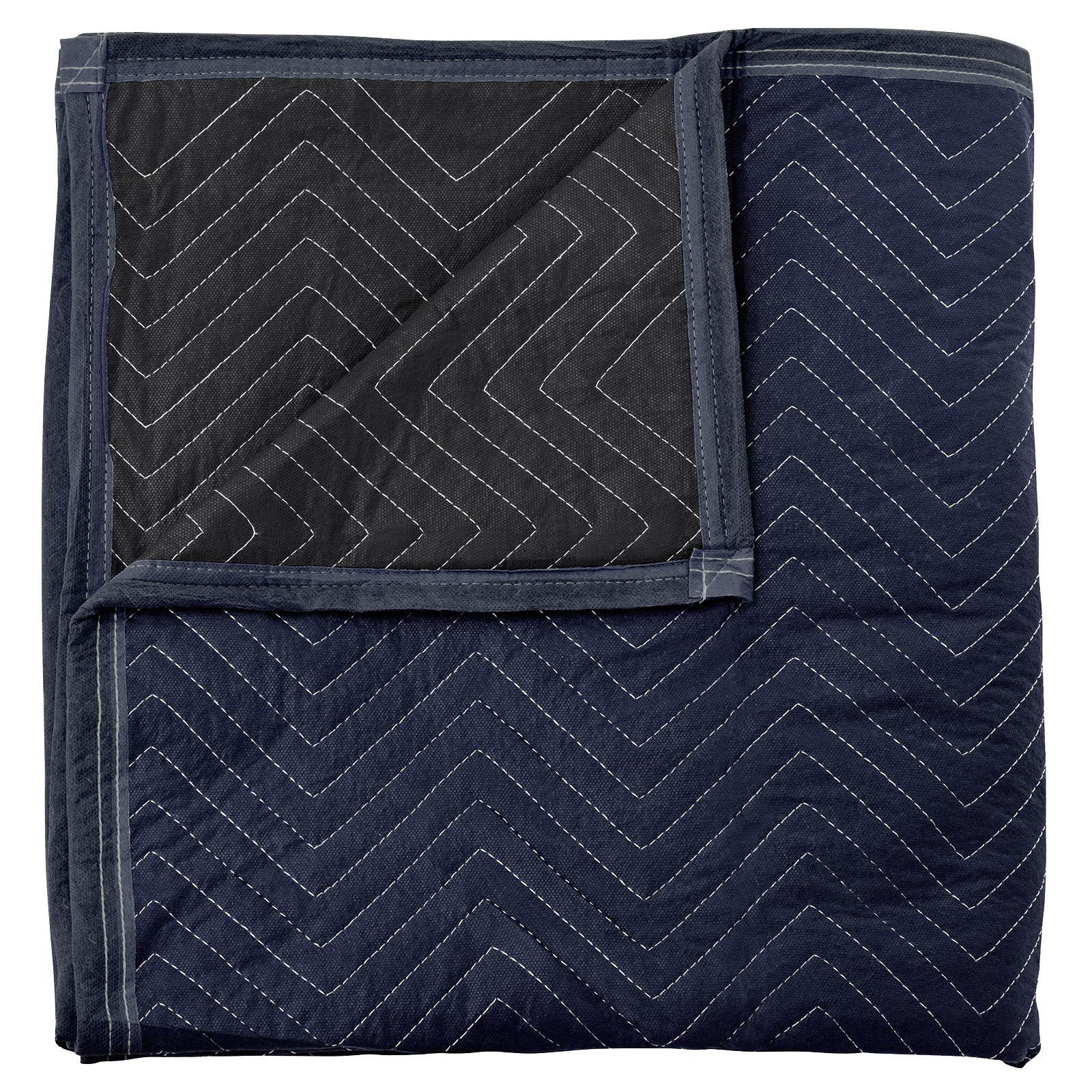 Sure-Max 4 Moving & Packing Blankets - Pro Economy - 80" x 72" (35 lb/dz weight) - Professional Quilted Shipping Furniture Pads Navy Blue and Black