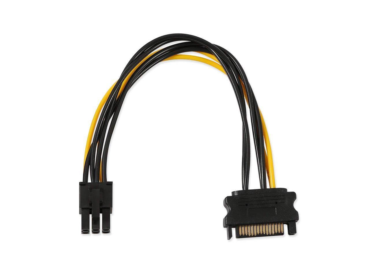 PCI-E Riser for Bitcoin-Litecoin-ETH Coin PCIe VER006C 6 PIN 16x to 1x Powered Riser Adapter Card 6-Pin PCI-E to SATA Power Cable-GPU Riser Adapter-Ethereum Mining ETH (6 PCS)