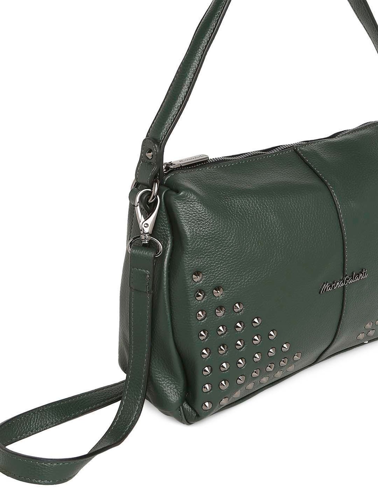 Marina Galanti Green Rivets Medium Baguette Bag