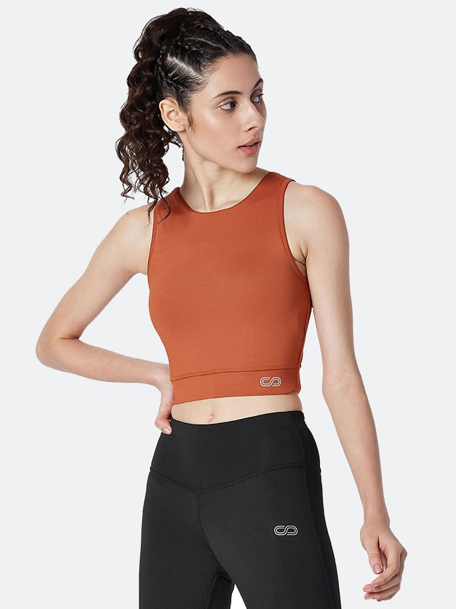 SILVERTRAQ Rust Relaxed Fit Crop Top