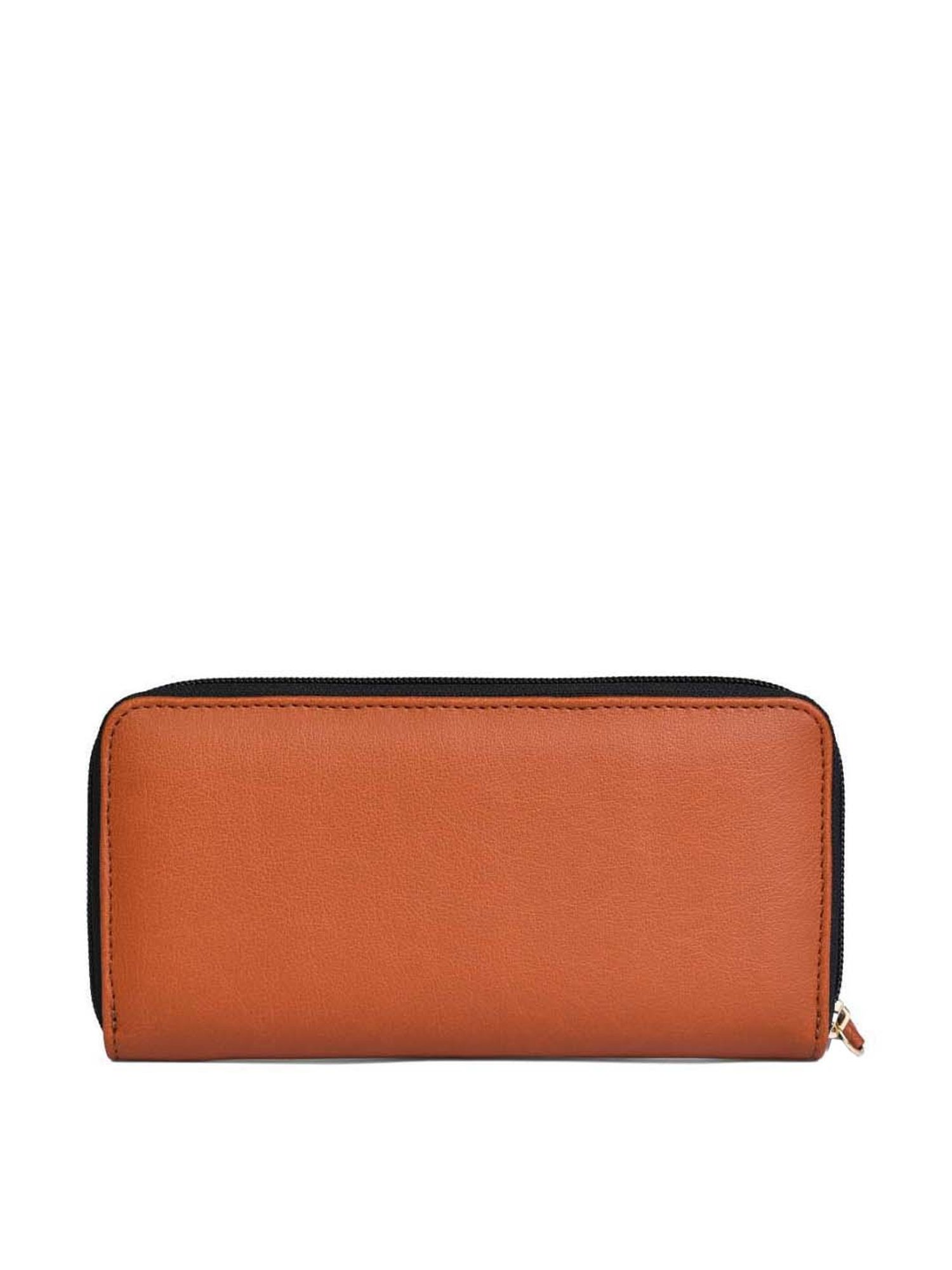 BELWABA Tan Solid Zip Around Wallet for Women