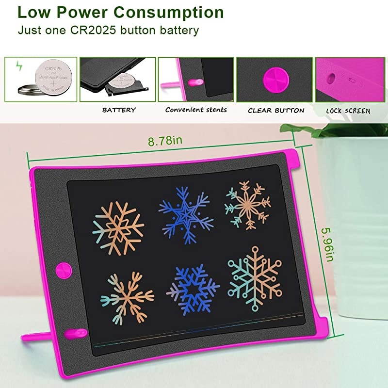 LCD Writing Tablet 2 Pack 8.5 Inch Electronic Drawing Pads , Portable Reusable Erasable Ewriter Elder Message Board, Digital Handwriting Pad Doodle Board for School, Fridge or Office,(Blue)