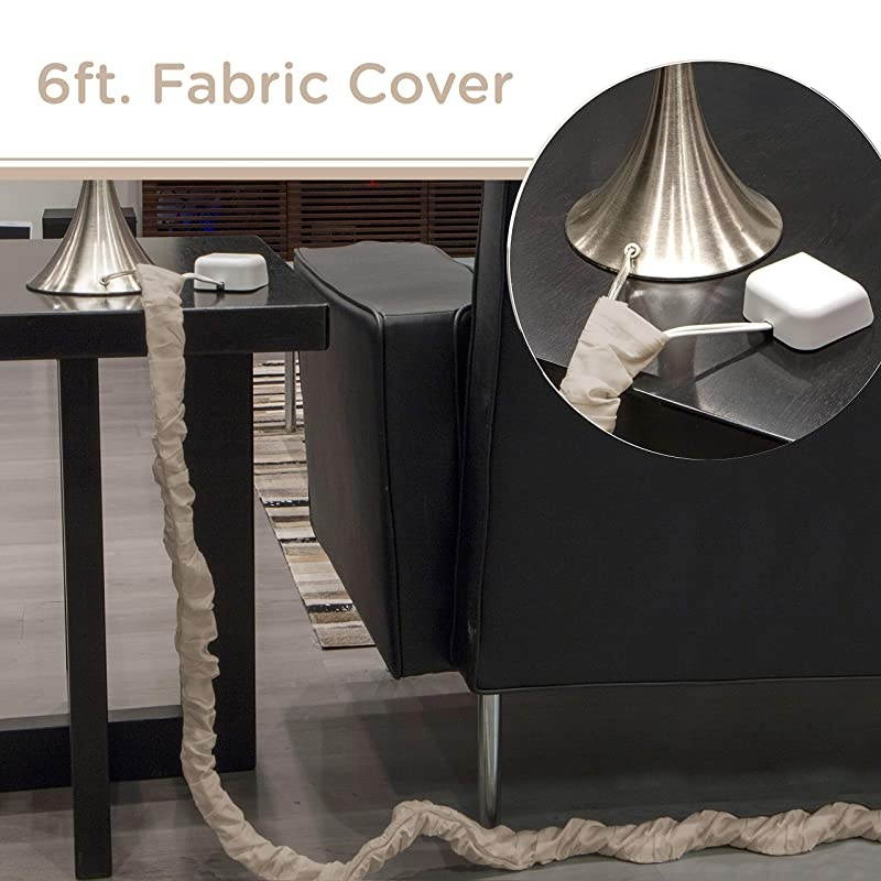 Champagne Fabric Cord Cover 2 Pack 6 ft Hides Lamps Light Fixtures and Desks Cable Management Easy Installation 48660