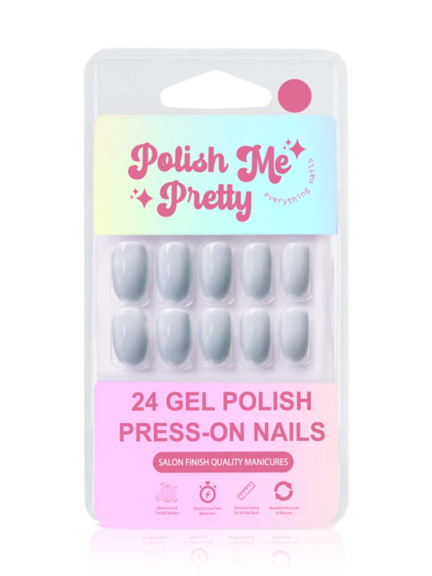 Polish Me Pretty Gel Polish Press-On Nails Aqua - Set of 24