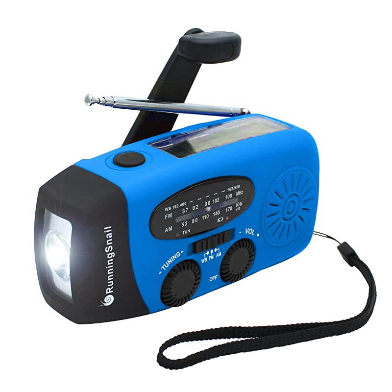 Upgraded Version  Emergency Hand Crank Self Powered AMFM NOAA Solar Weather Radio with LED Flashlight Emergency Power Bank for iPhoneSmartphone 088B