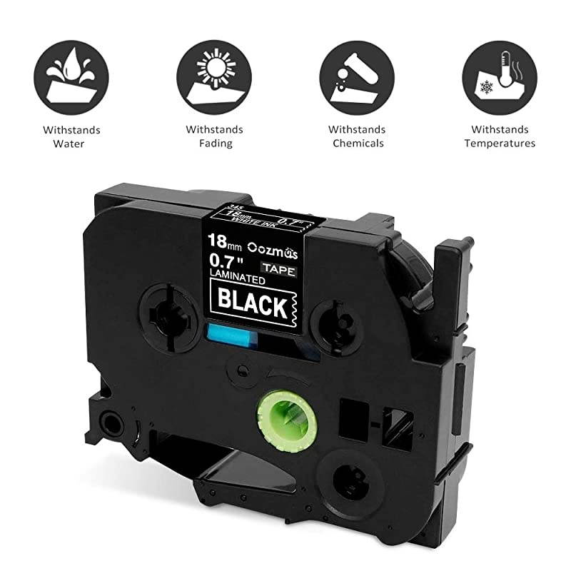 TZe345 TZe White on Black Tape 18mm 34 Inch Compatible with Brother PTouch Cartridges TapeTZ Label Tape for PTD400AD 4Pack