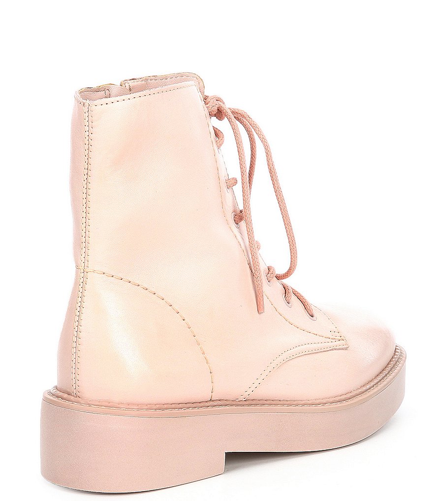 Schutz Mckenzie Leather Platform Lace-Up Combat Booties