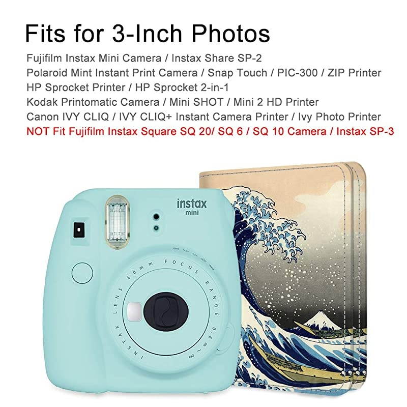 Mini Photo Album for 3-Inch Film - 104 Pockets Album for Fujifilm Instax Mini 11/Mini 9/Mini Link Printer/Mini LiPlay, Canon Ivy CLIQ, Polaroid, Kodak Instant Print Camera, Rose Gold