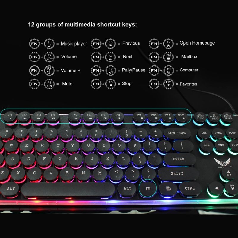 Logic Controls KB1700P-D-BK Prog. Kypad, Black, Ps2 I/F, Lgnd Sheet D (Positouch), RJ-PS2 CBL