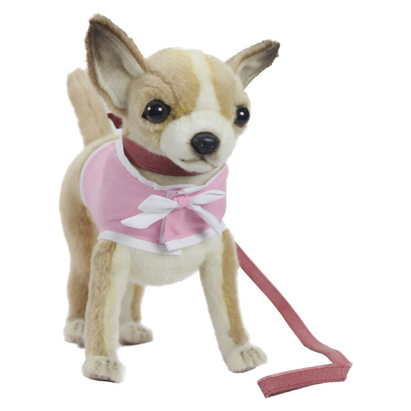 Hansa Chihuahua with Pink Coat and Leash Plush Toy