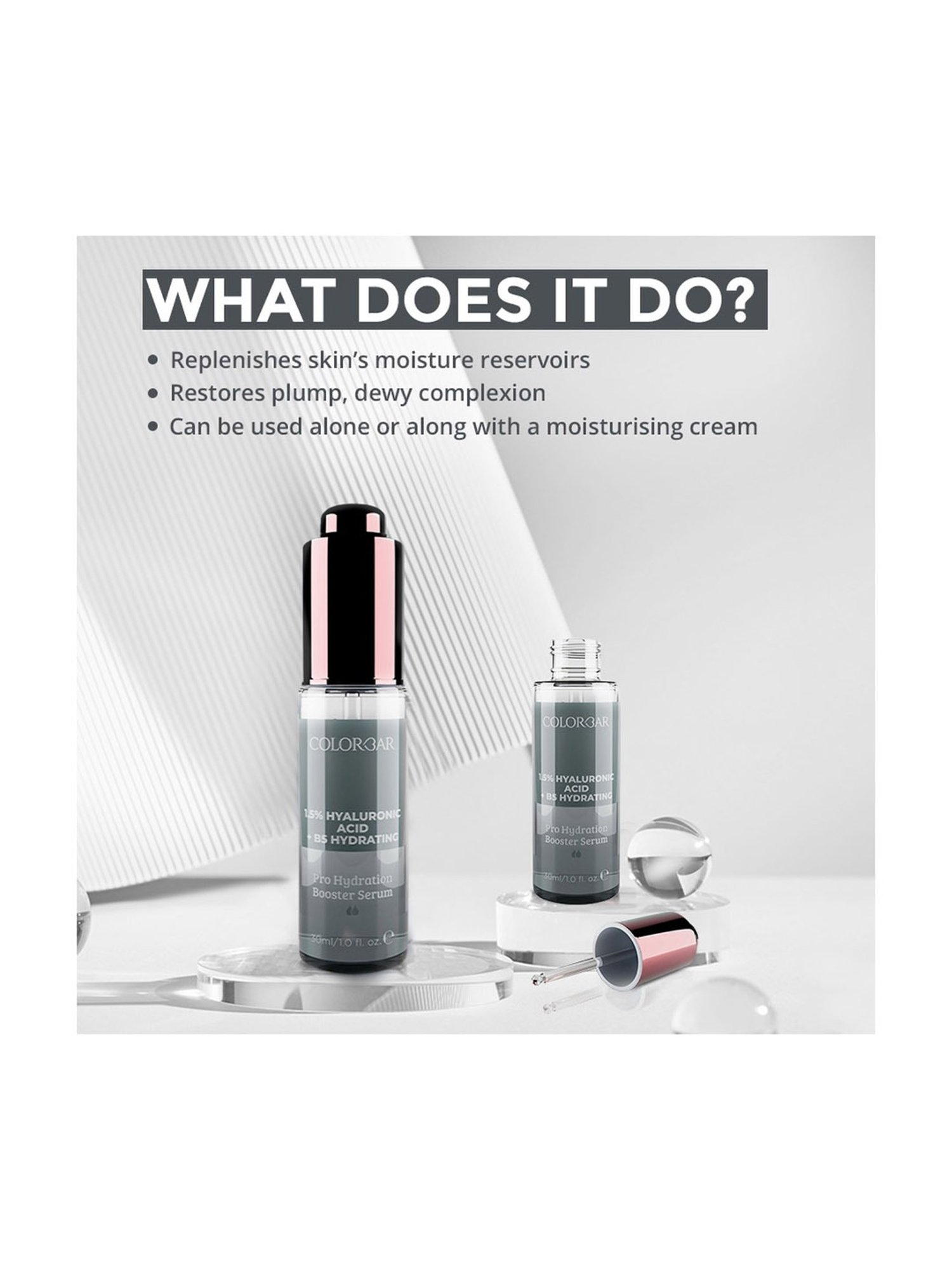 Colorbar Pro Hydration Booster Serum with 1.5% Hyaluronic Acid & B5 Hydrating - 30 ml