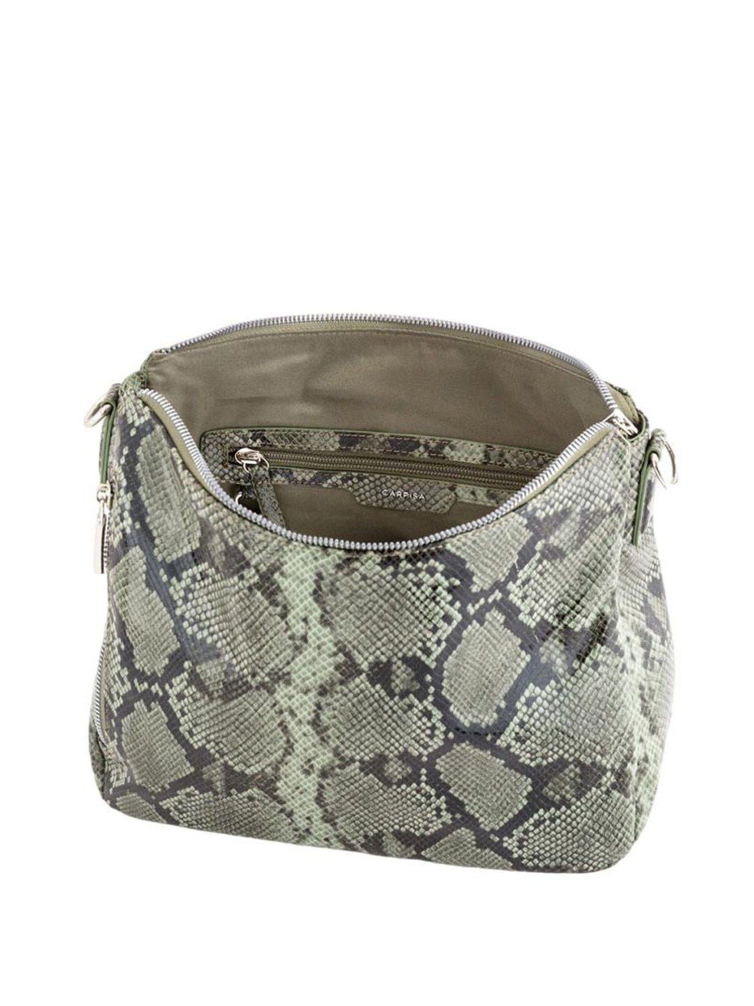 Carpisa Tamara Sage Green Faux Leather Textured Sling Handbag