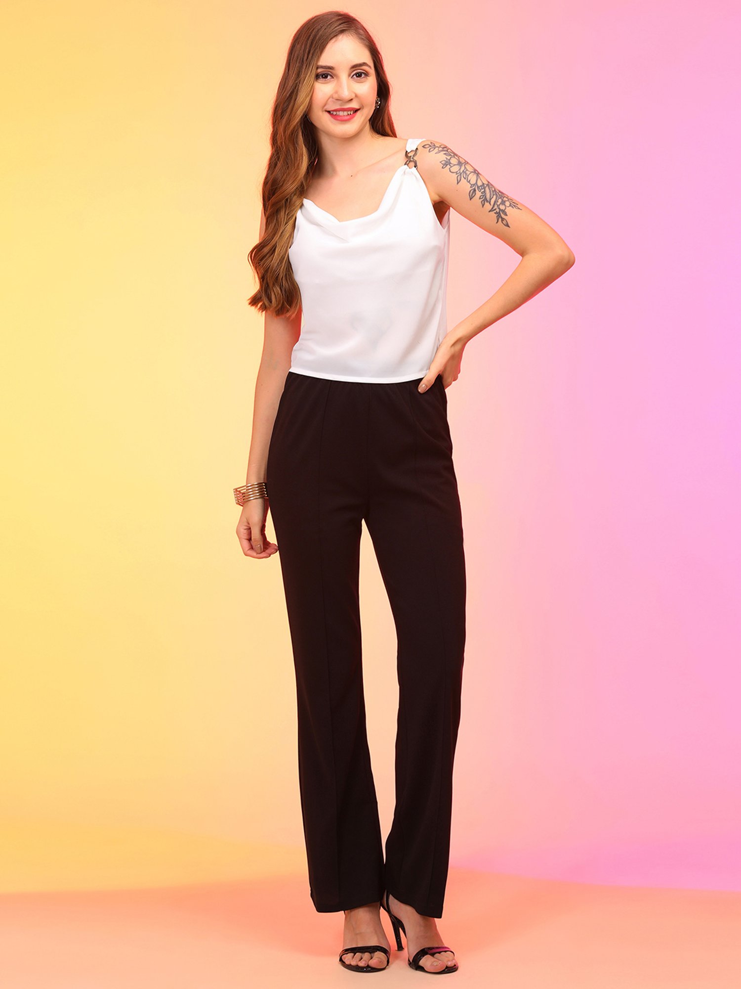 Globus White Regular Fit Top