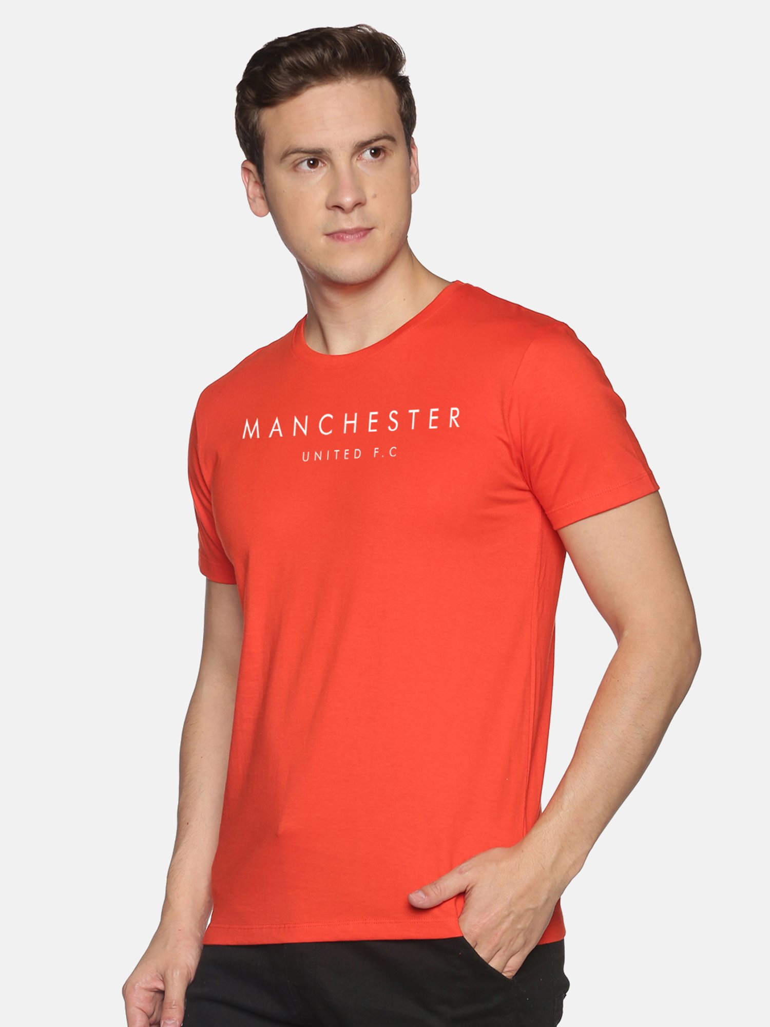 BLACK RADIO Red Slim Fit Printed Crew T-Shirt