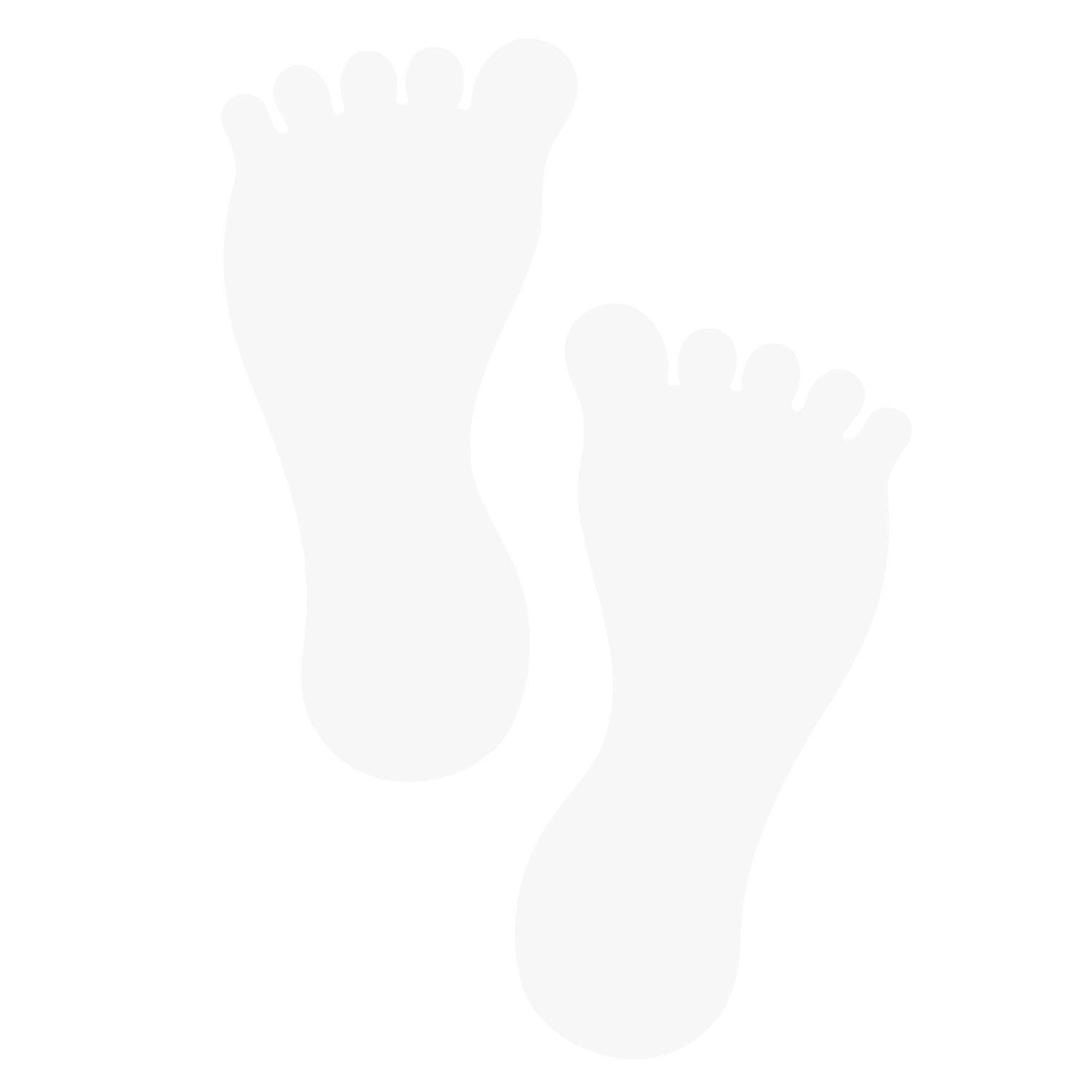 LiteMark 7 Inch Red Removable Barefoot Footprint Decals - Pack of 12 (6 Pairs)