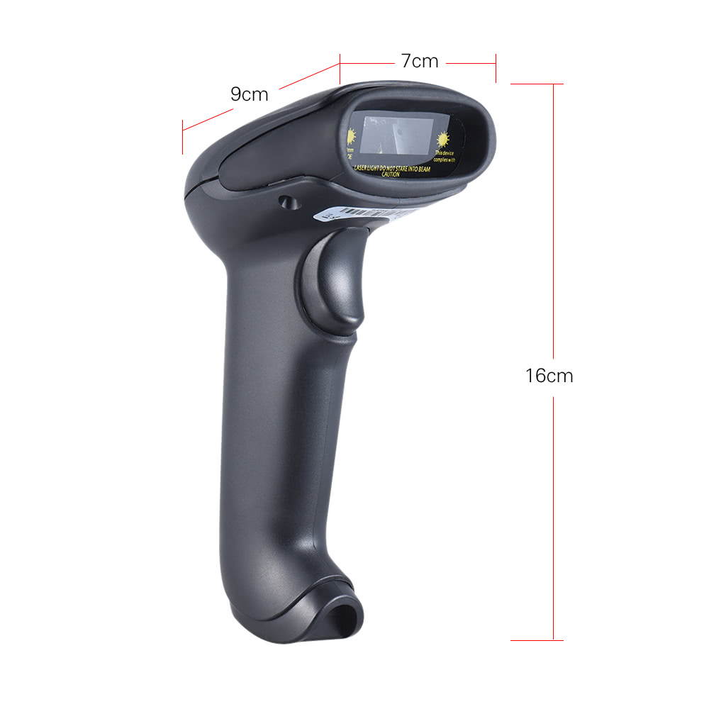 2.4G Wireless Handheld Barcode Bar Code Scanner Reader with Receiver USB2.0 Cable for Supermarket Library Express Company Retail Store Warehouse