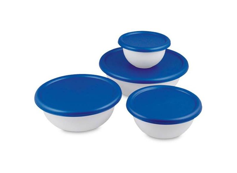 6 Pack Sterilite 07479406 8-Piece Plastic Kitchen Covered Bowl/Mixing Set w/Lids