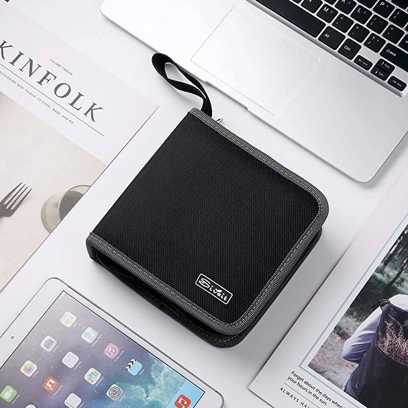 CD DVD Case, 36 Capacity CD DVD VCD Disc Case Wallet Holder Binder Bag Storage for Car Home Travel (Black)