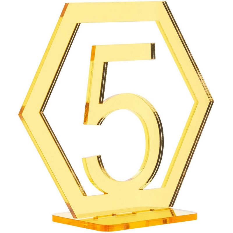 Hexagon Acrylic Table Numbers 1-20 (3.5 x 4 in)