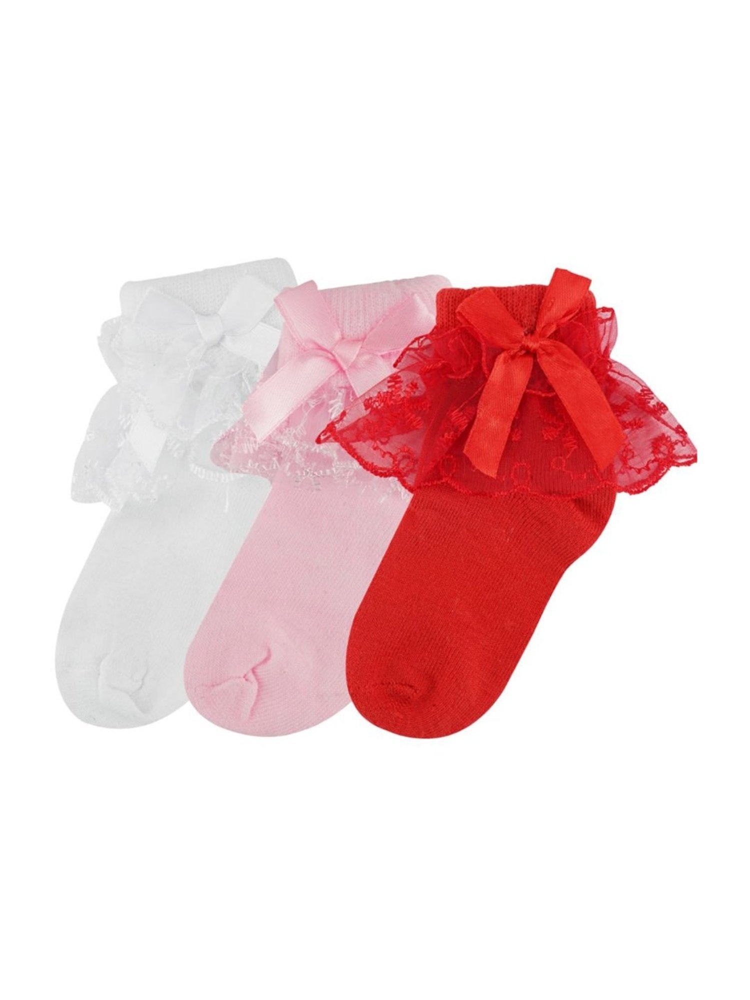 NEXT2SKIN Kids Pink & Red Regular Fit Socks (Pack of 3)