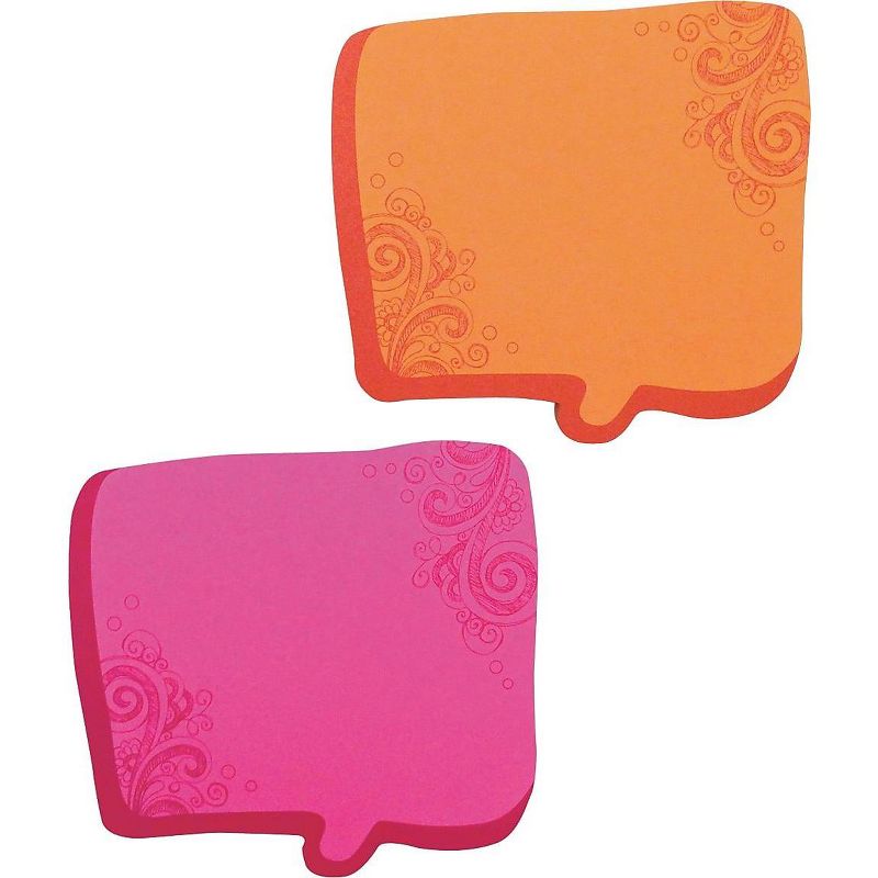 Redi-Tag Thought Bubble Notes 2 3/4 x 2 3/4 Neon Orange/Magenta 75-Sheet Pads 2/Set 22100