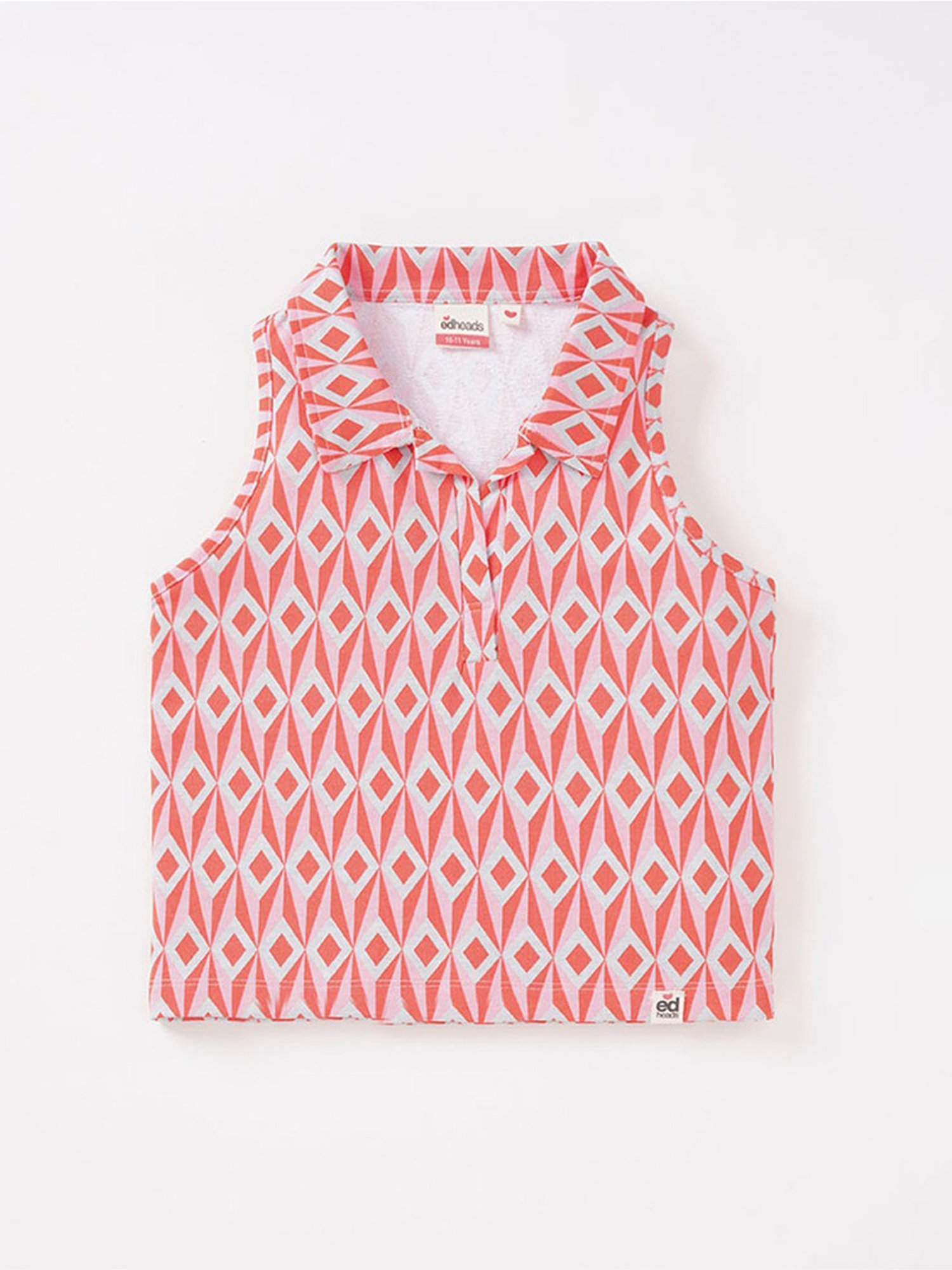 Edheads Kids Red & White Cotton Printed Top Set