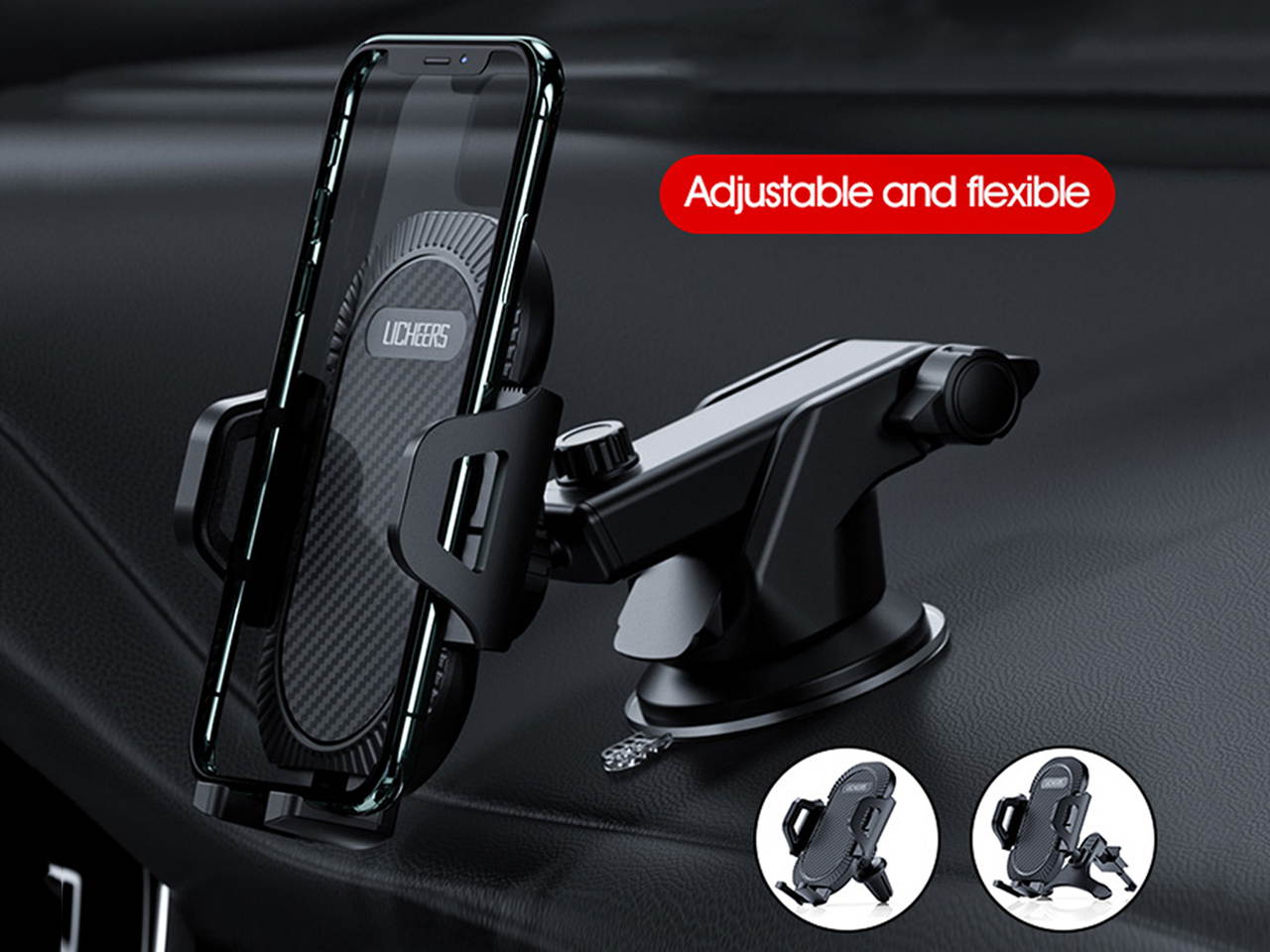 Car Phone Holder Mobile Phone Holder Stand in Car No Magnetic GPS Mount Support Car Phone Mount 360 Degree Rotation For iPhone 11 Pro/11/XS Max/XS/8/7 Xiaomi Samsung