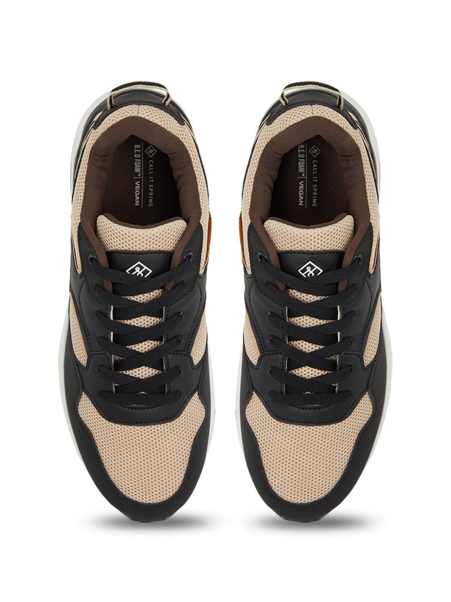 Call It Spring Men's Beacon Beige & Black Running Shoes