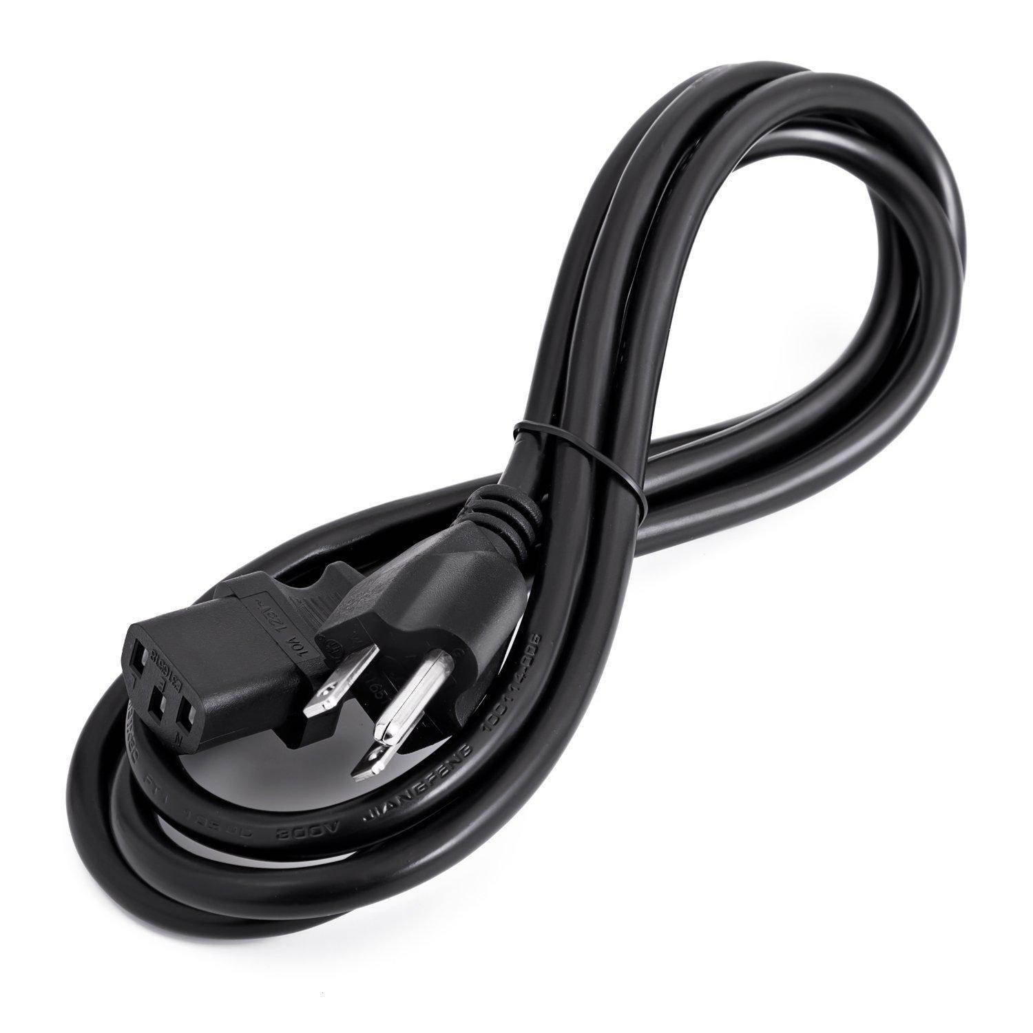 Aurum Cables UL Approved 6 Feet Universal Computer Monitor Power Cord , C13 Power Cable for Monitor, PC, Desktop, Printer, Scanner, 18 AWG NEMA 5-15P to IEC13 - 5 Pack