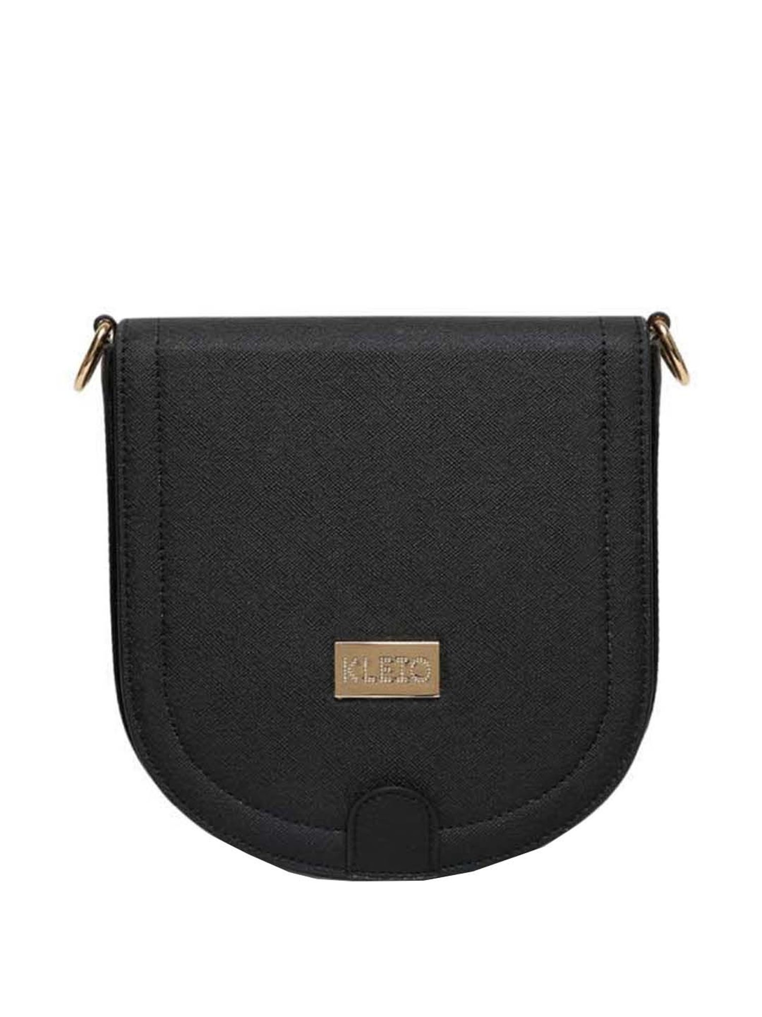KLEIO Black Solid Small Sling Handbag