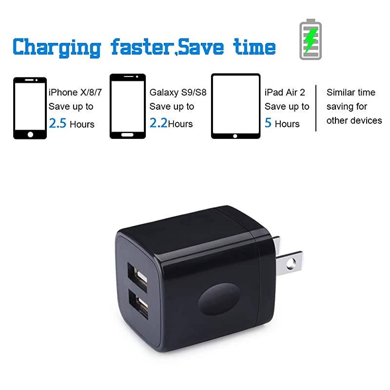 Phone Charger Box  5 Pack 21A Universal USB Wall Charger Plug Cube Power Adapter Replacement for iPhone iPad Samsung Galaxy S10S9Note 9 LG Pixel Moto Google HTC