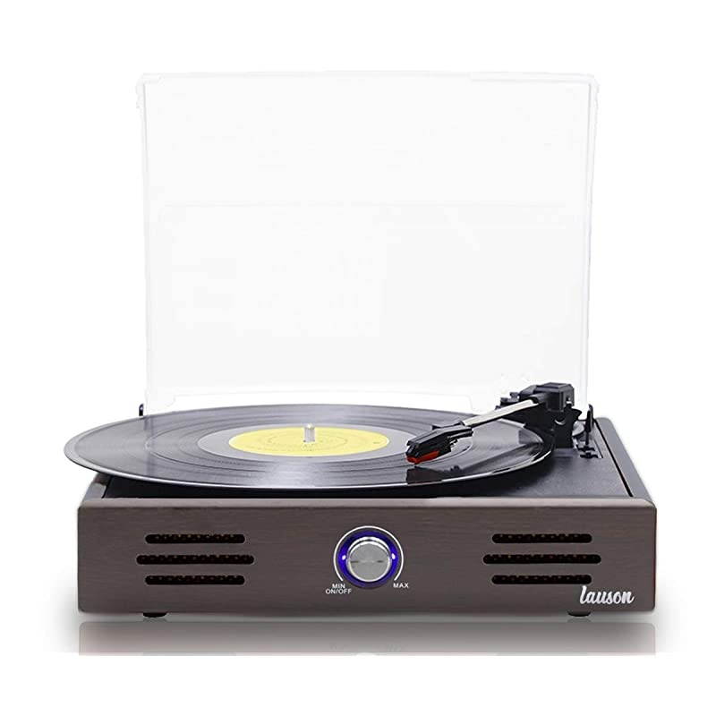 JTF536 Record Player Turntable USB for Vinyl Records 3 Speed Belt Driven Vintage Record Player VinyltoMP3 Stereo Built in Speakers Lp Phonograph RCA Output Natural Wood Effect Wengue