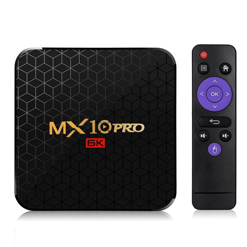 MX10 Pro 6K TV Box Android 9.0 Media Player wtih Remote Control, Allwinner H6 Quad Core 64-bit ARM