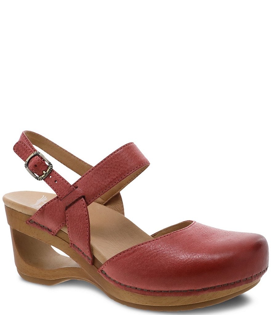 Dansko Taci Burnished Leather Wedges