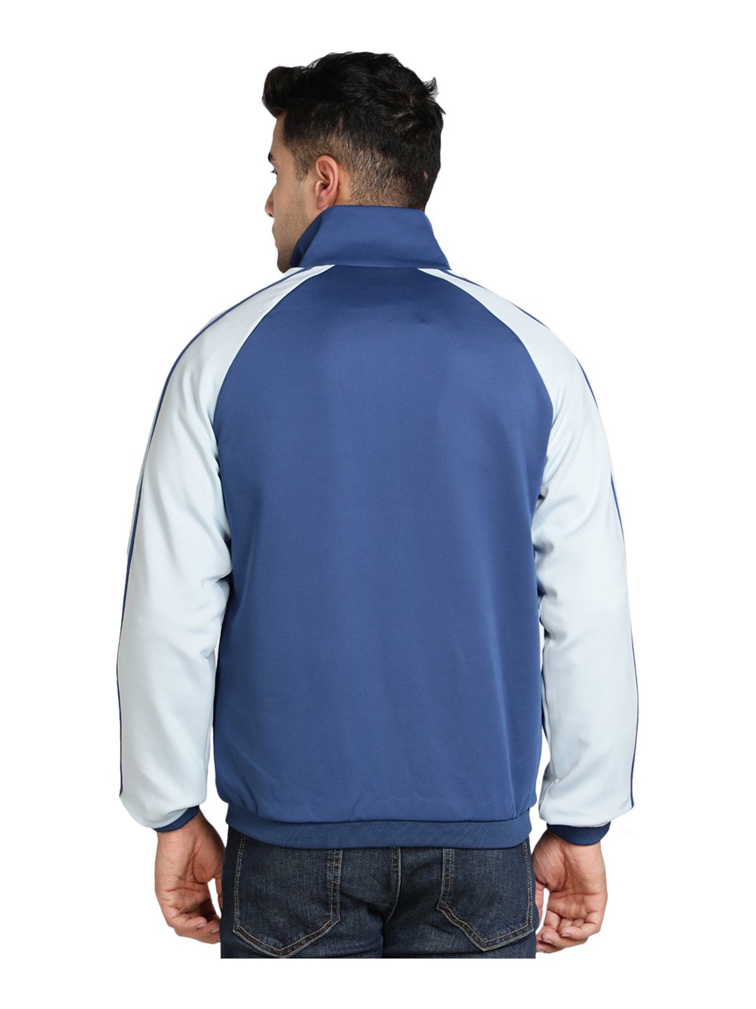 Red Tape Blue Polyester Mock Collar Jacket