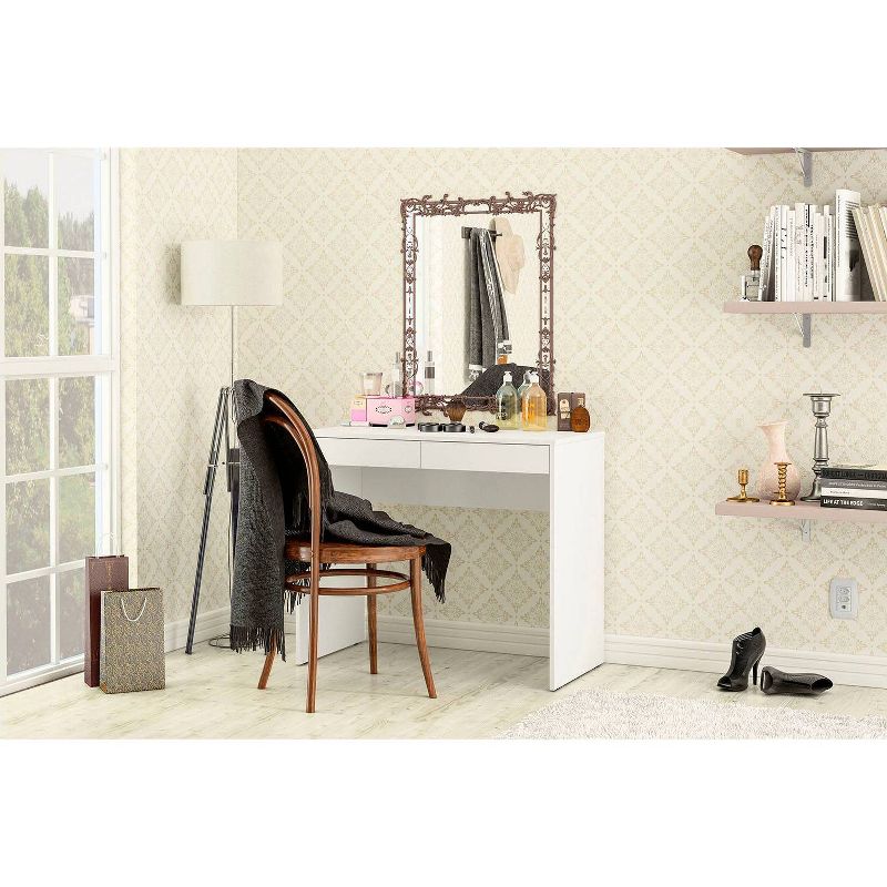 Crimson 2 Drawer Compact Student Desk White - Chique