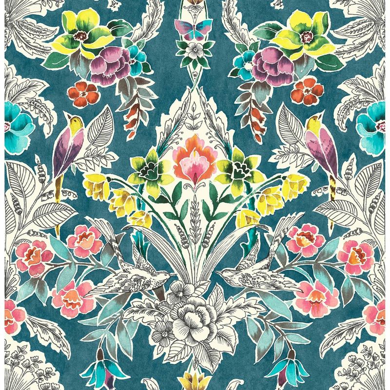 NuWallpaper Summer Love Peel & Stick Wallpaper Teal