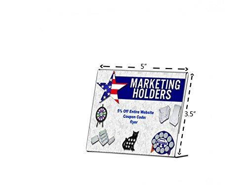Slanted Desk Sign Holder Plastic Frame Side Load Premium Clear Acrylic Holds Notice, Info, Menu, Price Sheet, Photo, or any Literature that fitsin this small 5" x 3.5" Qty 6