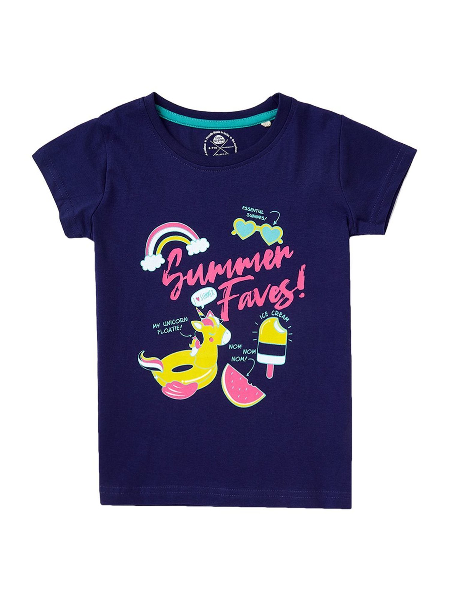 Cub McPaws Kids Multicolor Cotton Printed T-Shirt (Pack of 3)