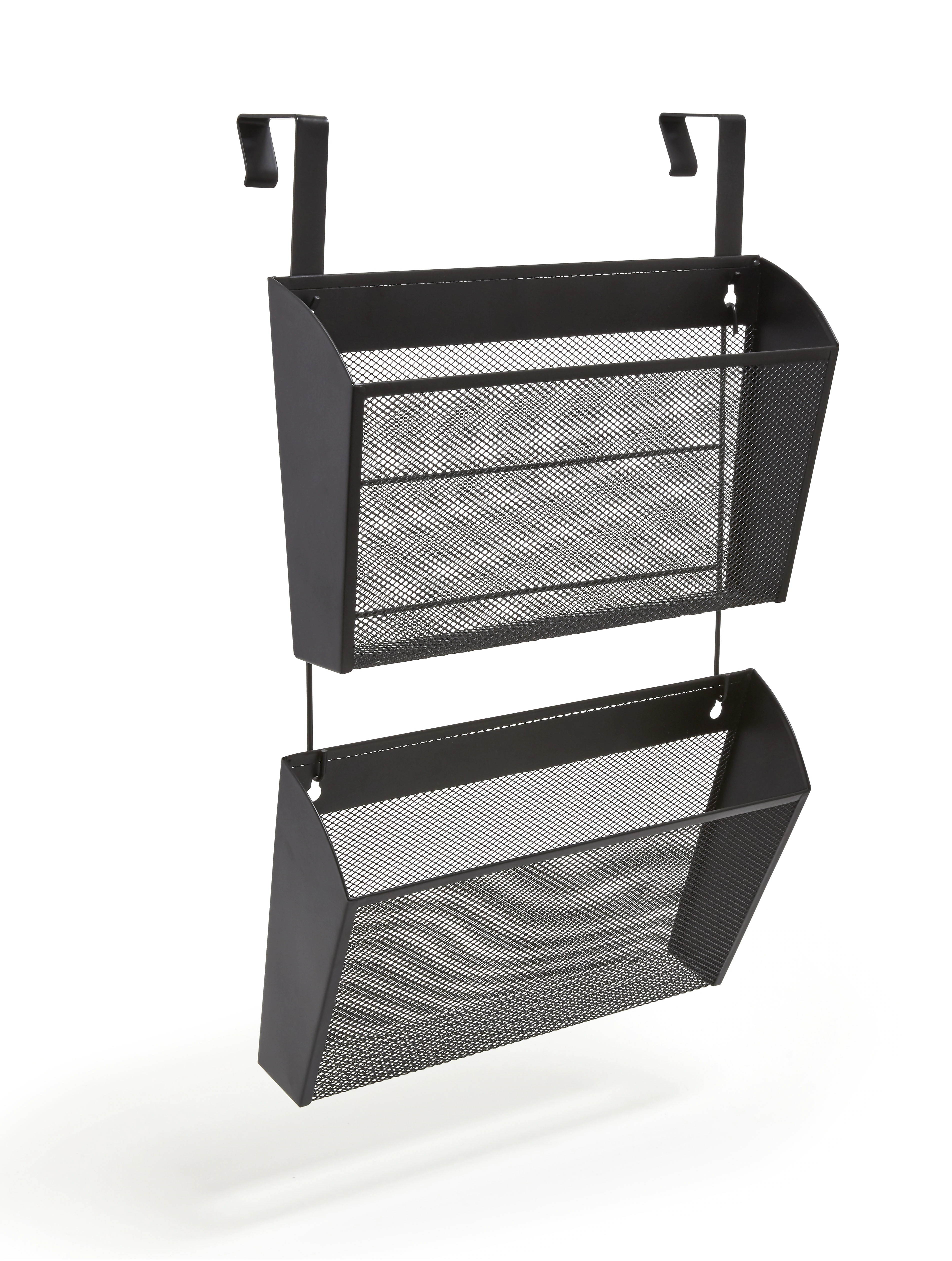 MyOfficeInnovations 1-Pocket Mesh Letter Wall File Black 2/Pack 24402445