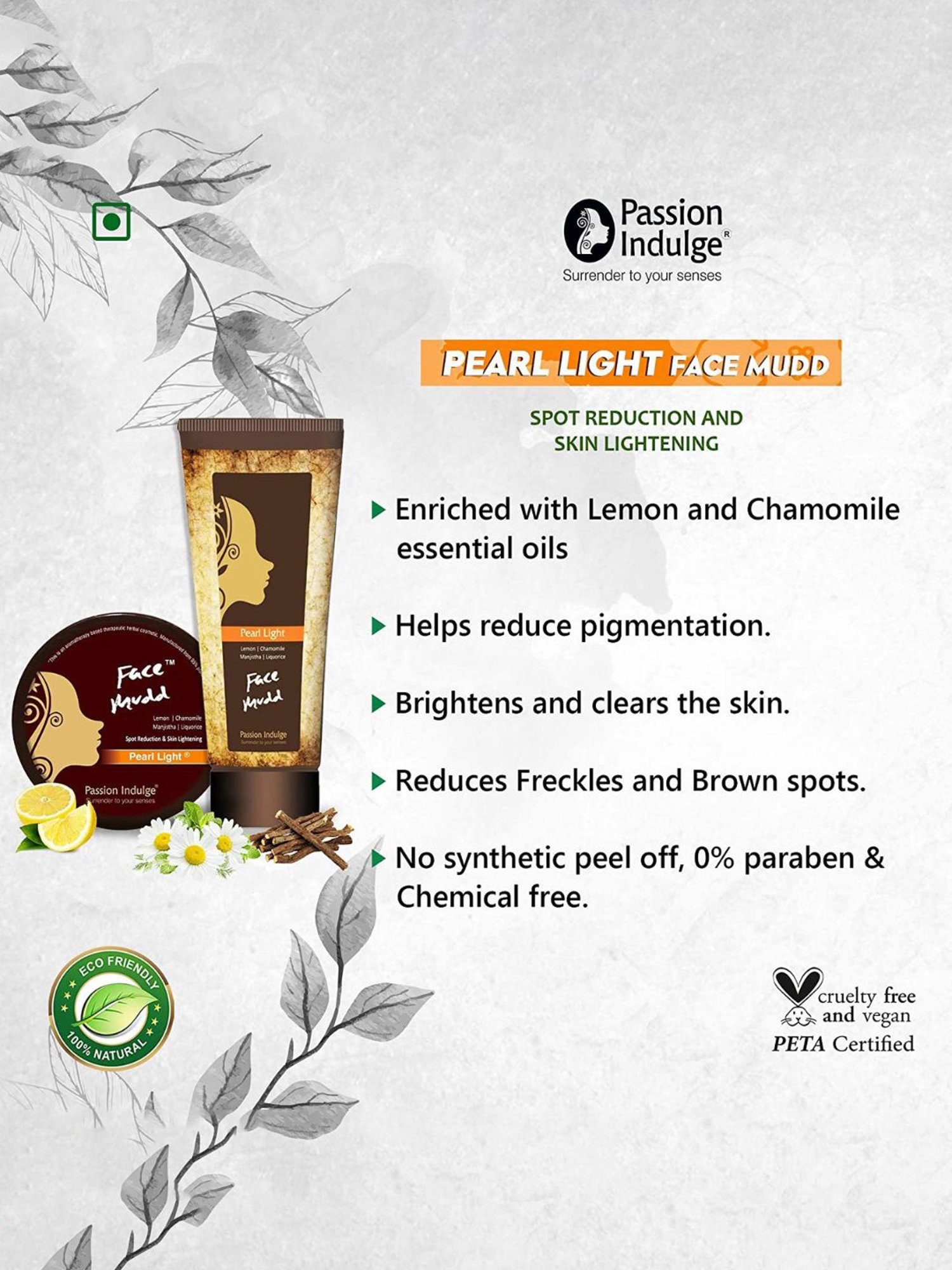 Passion Indulge Pearl Light Natural Face Mudd Pack - 250 gm
