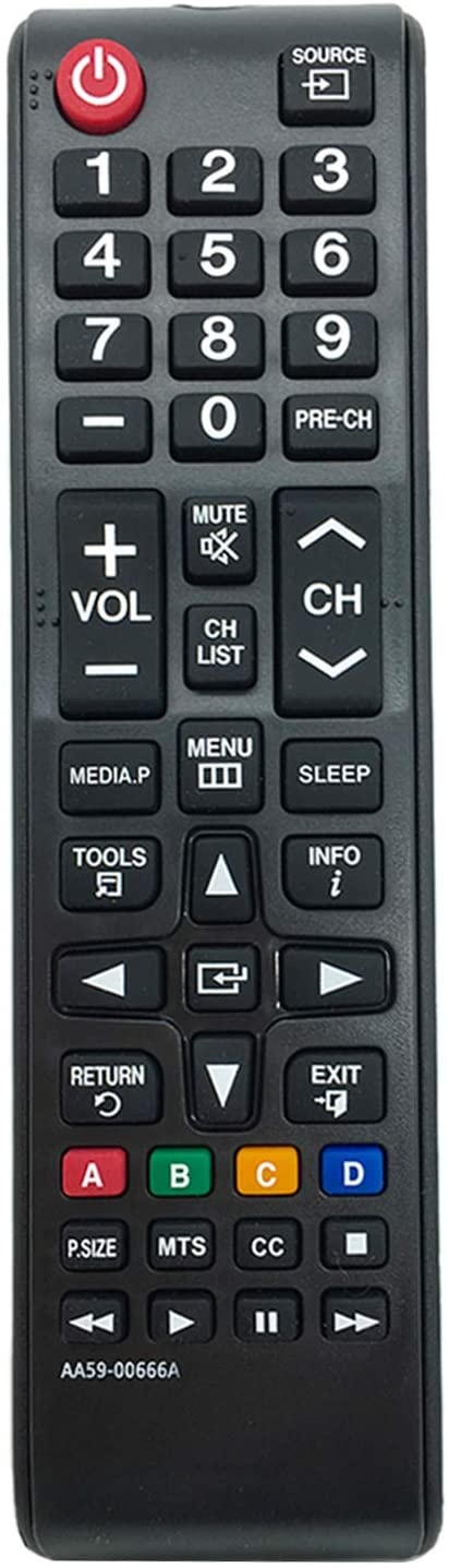 New AA59-00666A Remote Control Compatible with Samsung Plasma LED TV H32B H40B H46B PN64E533 T24E310ND LT24E310ND PN64E533D2F UN32EH4003C UN32EH4003F UN32EH4003V UN32J4000AF UN32J4000BF UN32J400DAF