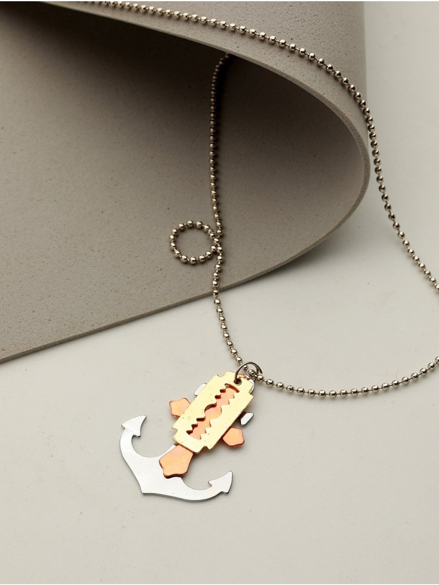 Bold by Priyaasi Silver-Plated Beaded Chain with Multi-Toned Pendant