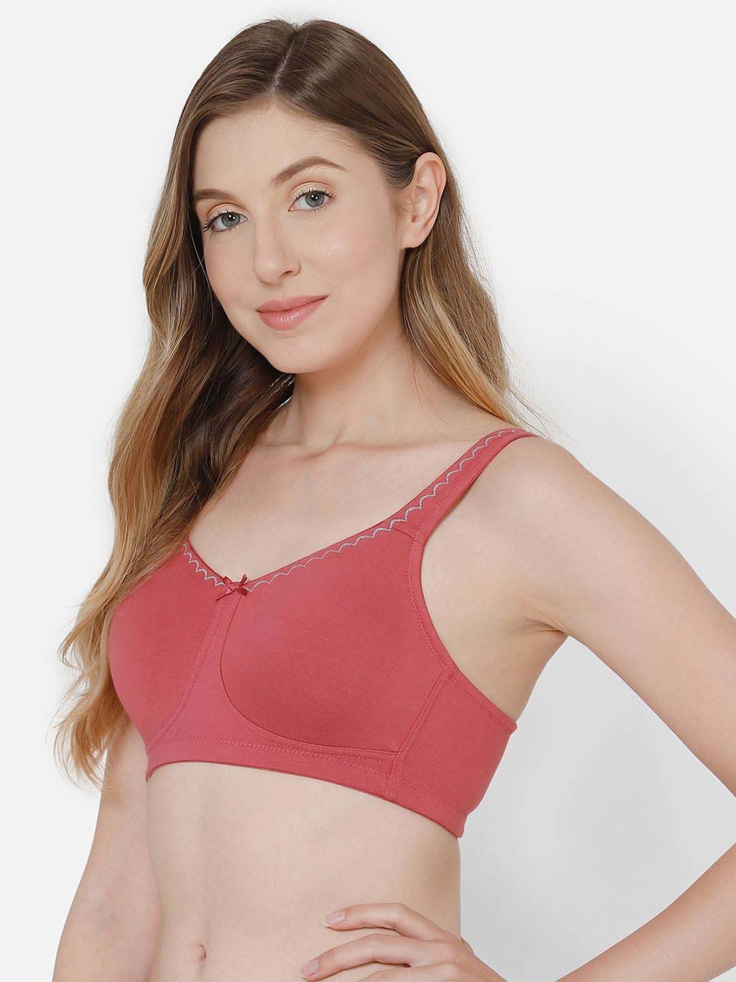 Tweens Peach & Green Non Padded Bra (Pack Of 2)