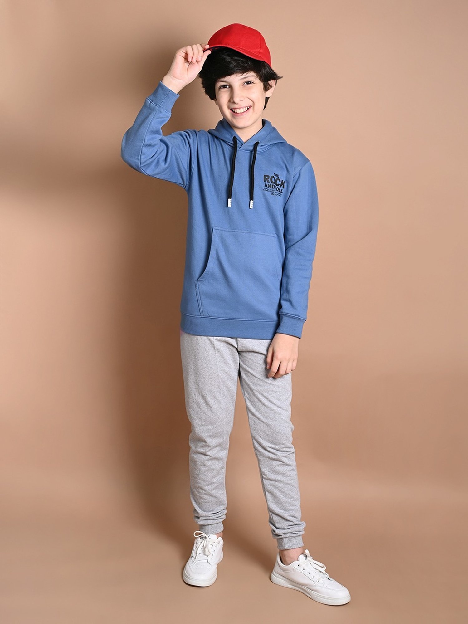 LilPicks Kids Blue Printed Full Sleeves Sweatshirt