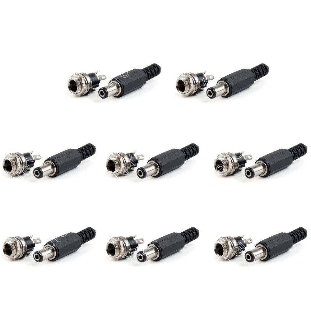 50 Pcs 5.5mm X 2.1mm DC Power ( Female Socket + Male Plug) Panel Mount Connector Ad