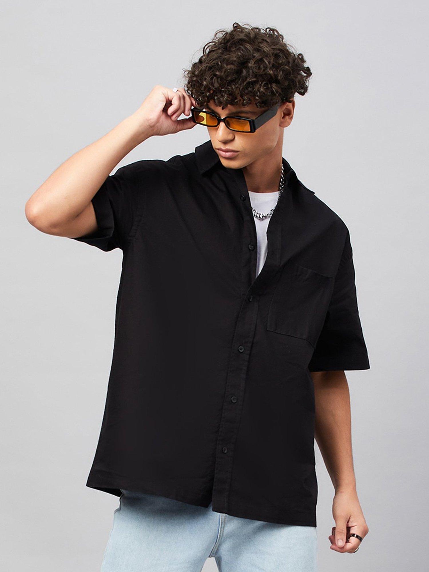CHIMPAAANZEE Black Loose Fit Oversized Shirt