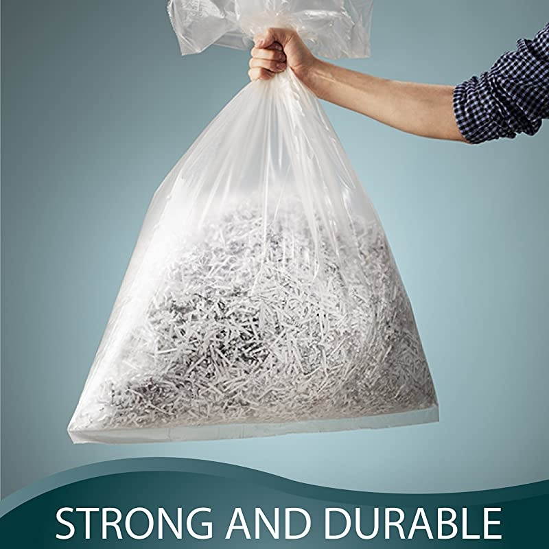 50 Paper Shredder Clear Bags Perfect Size for Most Paper Shredders up to 15 Gallons
