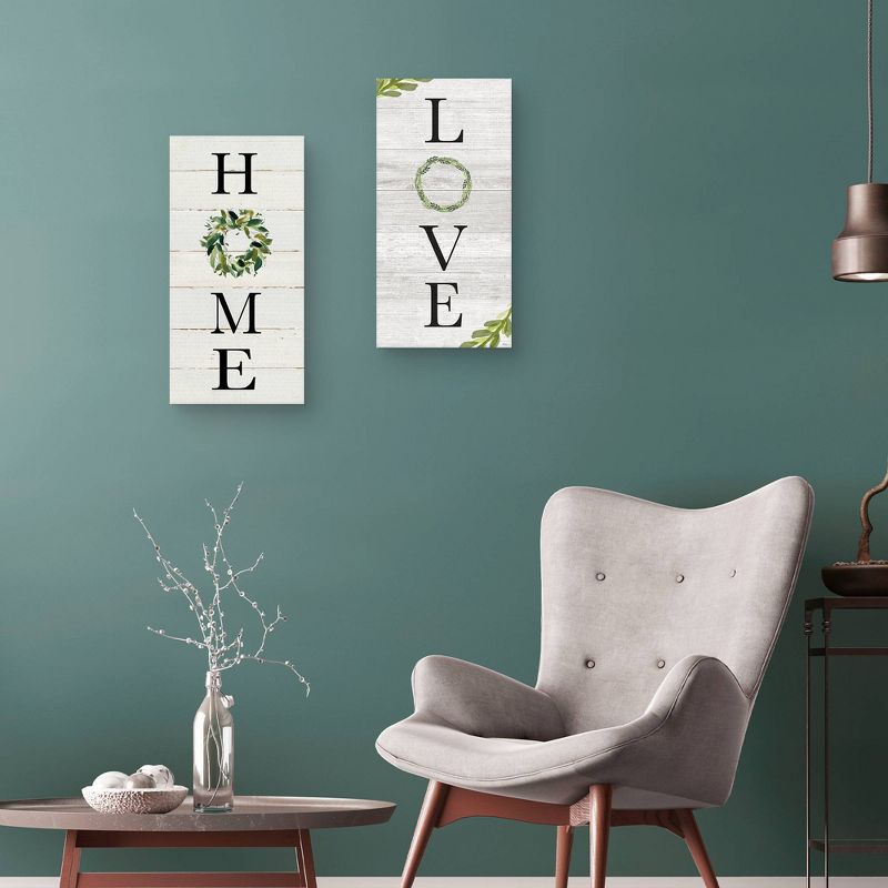 Set of 2 Home & Love Panels Unframed Canvas Art Prints - Masterpiece Art Gallery